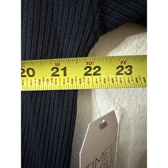 Time and Tru Blue Ribbed Pullover Tunic Hoodie Sweater Size XL - Picture 8 of 8
